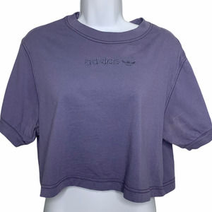 Adidas Embroidered Purple Organic  Crop Top 88387